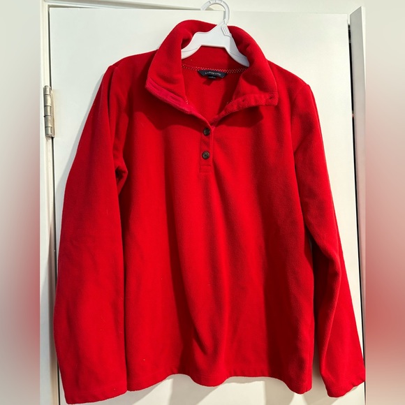 Land’sEnd medium red fleece - Picture 1 of 2